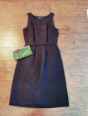 UK Boden Sleeveless Blacks Silk/Cotton Sheath Dress